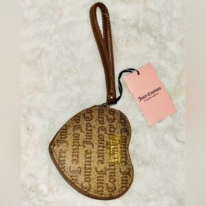 Juicy Couture Chestnut Brown Gold Statement heart wristlet - NWT MSRP $39